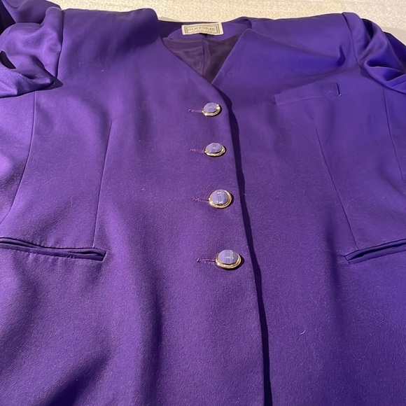 Suitsme woman’s Business wear Purple Suit 16 EUC Midi Pockets Buttons lined - Picture 16 of 16